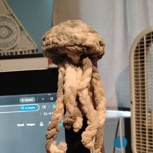 Plush Jellyfish Stuffed Animal Toy - Gray and White